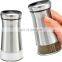 Набор стеклянных сольниц и перечниц с регулируемыми отверстиями для наливания - сольница и перечница из нержавеющей стали