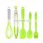 5 PCS Food Grade Non Stick Silicone Cooking Accessories Spatula Scraper Egg Beater Brush Tong Set Baking Tools
