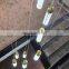 Custom spiral stairwell warm white light LED natural alabaster chandelier hotel stairwell linear decorative pendant light