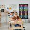 24 Pocket Storage Chart with Nametag Pockets, Hanging Wall File Organizer for Classroom and Office, Black
