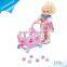 Latest Toy 12'' Block Shopping Cart Wholesale Girl Doll Toy