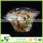 Portable disposable clear plastic clamshell salad bowl