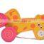 2015 Lovely Design And Hot Sale 4 Wheels Giraffe Shape Animal Toy Wooden Pulling Car Toy