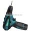 12V double speed Li-ion battery industrail grade waterproof electric drill charged electric drill,+1 battery+1charger