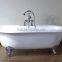 bathroom soaking clawfoot cast iron bath tub with roll top rim 67" BLACK