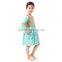 popular sequin Aqua kids wear summer children boutique clothing girl back to school dress Children Frocks Designs
