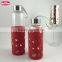 400ML Mochic Crystal Anti-slip Silicone Smart Flat Glass Water Bottle