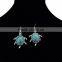 2016 Bohemia Gypsy Fashion Turtle Dangle Long Drop Turquoise Earrings For Women