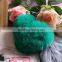 10cm Rabbit Fur Heart Shape Ball PomPom Cell Phone Car Fur Key Chain