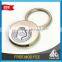 Low MOQ simple shape with logo plated coin holder keychain