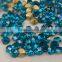 big size ss39 8mm blue zircon pointback chaton