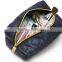 2016 fashion satin quilting travellling toiletry bag with gold zip for man