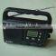 Solar&Dyanmo power emergency lighting AM FM portable radio,with LCD clock and CE certificate