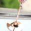 wine glass with rose metal stem