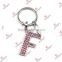Pink Crystal V Letter Key Chain/Wholesale 26 Letters Keychain (KR15121418)