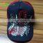 Hot sale high quality denim 5 panel mesh trucker hat flat embroidery logo baseball cap