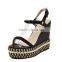 Good quality double platform Wedge shoes beautiful high heel sandals ladies sandals PH3691