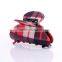 Polka dot print Non-slip decorative double comb hair claw clip