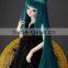 New style long dark blue straight 1/4 BJD doll wig