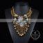 high quality vintage rhinestone chunky statement necklace tin alloy fashion women pendant necklace 6390109