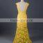 RSE676 Yellow Sexy See-Through Lace Back Open Evening Dress With Shawl