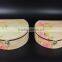 Set Of 2Pcs Round Flower Printing Home Jewelry Make Up Organizer Paper Storage Box