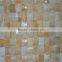 2016 Cheap bathroom mosaic floor tile price, white and black metal marble mosaic