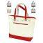 cotton canvs tote beach bag with zipper