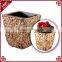 Decorative planter natural water hyacinth woven indoor flower pot