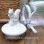 Glass storage jar with white decorative ceramic squirrel lid