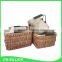 Wicker shopping baskets with liner and handles