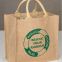 Generous capacity home jute market tote bag with durable handle