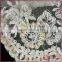 Pink elegant floral embroidery sequined beaded lace fabric for bridal lace dress