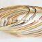 3 tone Silver Rose gold yellow GOLD PLATED 7 bangle set SEMANARIO BANGLES 3 mm