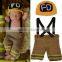 Newborn Baby Firefighter Fireman Red Hat Outfit, 2 pc Red Pant Set w/Suspenders, Photography Prop