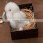 Fashionable pure white color handbag rabbit shape keychain/ mink fur ball keychain