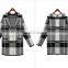 2016 Wholesale Knitwear Manufacturer Grey & White Winter Womens Sweater Coat
