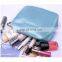 custom foaming satin cosmetic bag with embroidery logo makeup zipper bag wholesale