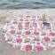 White Floral Kantha Work Quilt Yoga Mat Roundie Indian Round 72" Bohemian Hippie Beach Throw Wall Decor