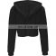 Custom Logo printing embroidery Long sleeve knitted hoodies for women crop tops