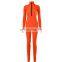 Autumn New Multicolor Women Sexy Tight-fitting Zipper Jumpsuit Pleated Solid Color Bodysuits