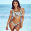 2019 hot sale new style sexy snake pattern bikini women swimsuit two pieces bikini female