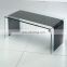 clear and black tempered glass tv stand