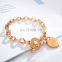 Romantic Creative Chinese Factory, Custom Heart Pendant Rose Gold Plated Chain Bracelet Women Jewelry For Party/