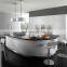 Modern style white black lacquer kitchen island round kitchen cabinets