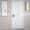 Flat cheap french ready made waterproof white solid bedroom modern interior wood doors with frame