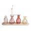 K&B colorful small transparent glass vase four transparent vases with board for home decor