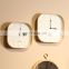 K&B rounded square wooden frame clock home decor hanging basic wood wall clock
