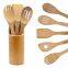 Halloween bamboo kitchen Utensil Set burned/ Christmas bamboo wood cooking tool engraved utensils