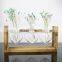 Creative Hydroponic Container Heart Shape Glass Transparent Vase With Wooden Base For Home Decor